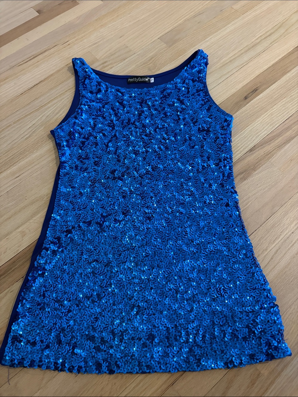 Pretty Guide Girls' Electric Blue Sequin Tank Dress